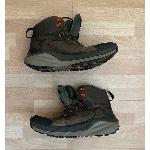 (Sz. 10.5) HOKA ONE ONE Sky Kaha GTX Waterproof Leather Hiking Boots Olive Green - Picture 1 of 4